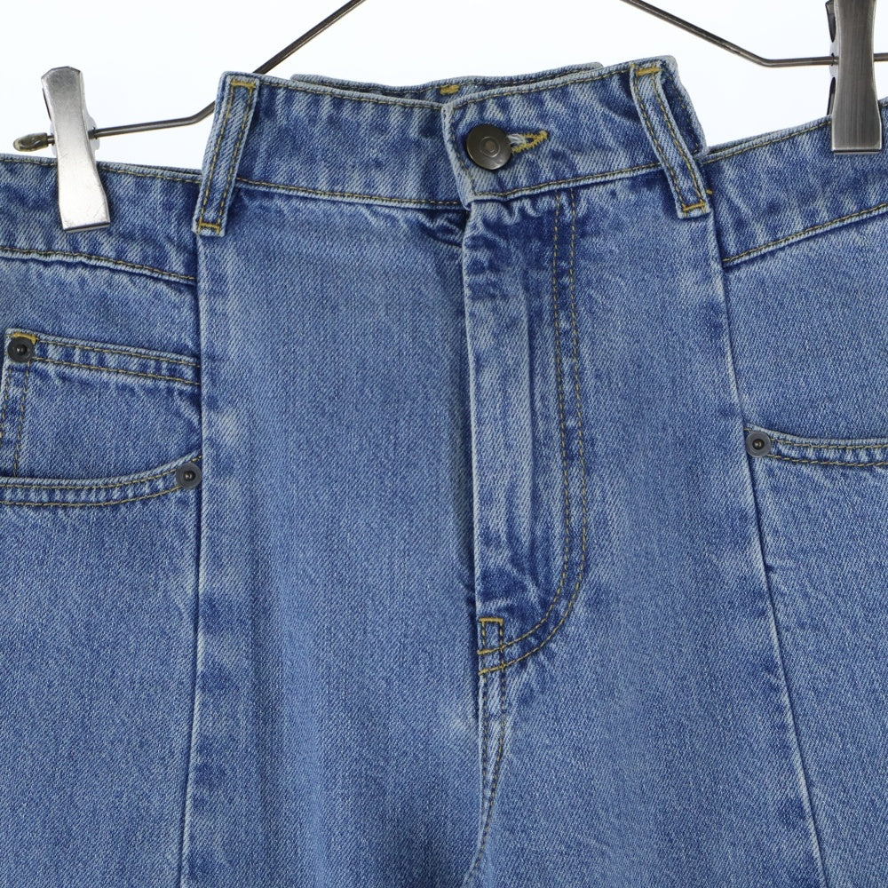 Maison Margiela 1(メゾンマルジェラ) 再構築ドッキングワイドデニムパンツ S51LA0128 S30617 インディゴブルー レディース