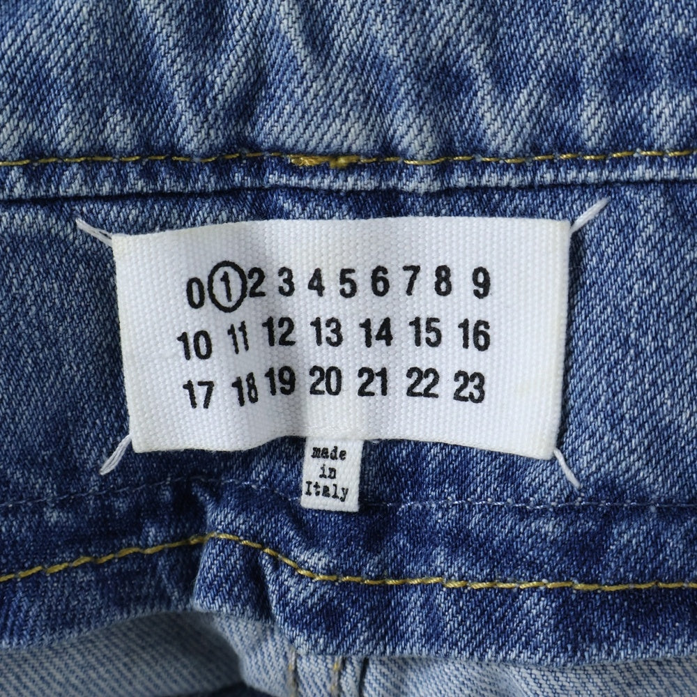 Maison Margiela 1(メゾンマルジェラ) 再構築ドッキングワイドデニムパンツ S51LA0128 S30617 インディゴブルー レディース