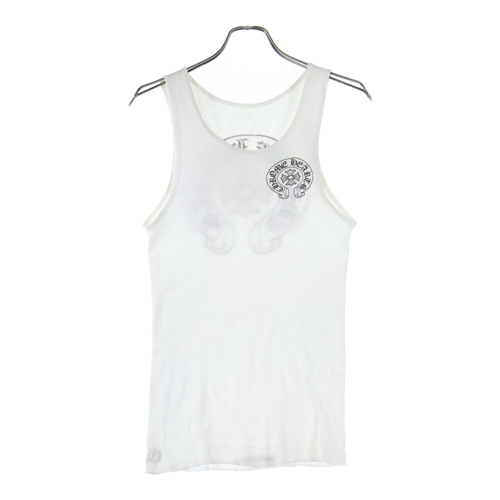 CHROME HEARTS(クロムハーツ) ホースシュープリント リブタンクトップ ノースリーブカットソー ホワイト