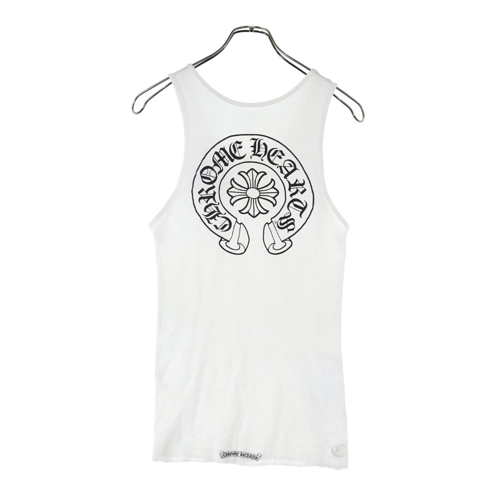CHROME HEARTS(クロムハーツ) ホースシュープリント リブタンクトップ ノースリーブカットソー ホワイト