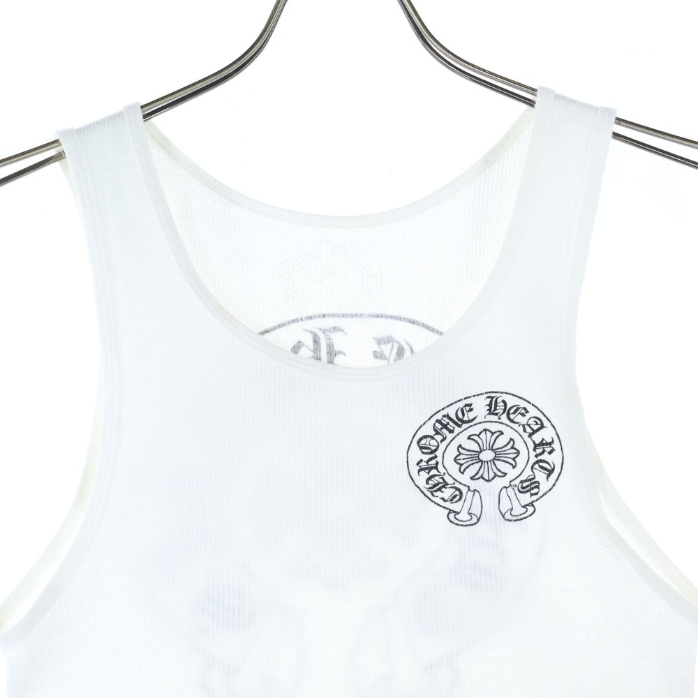 CHROME HEARTS(クロムハーツ) ホースシュープリント リブタンクトップ ノースリーブカットソー ホワイト