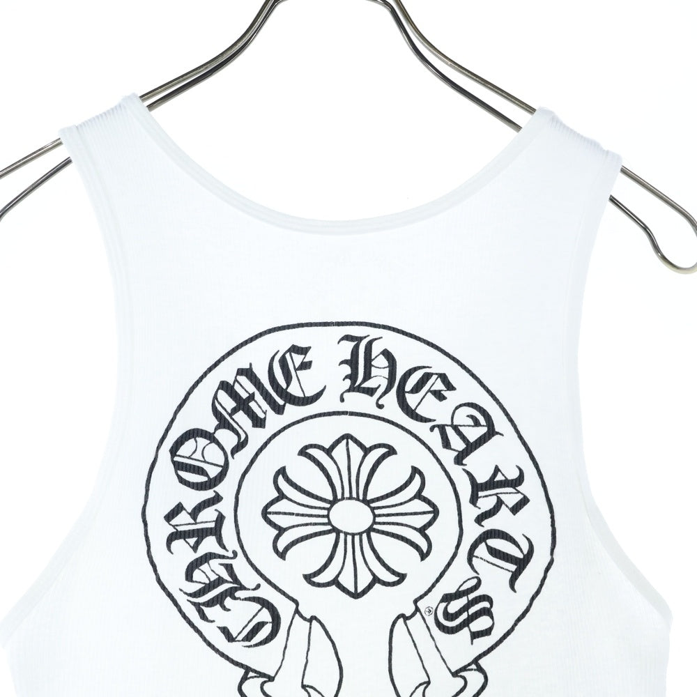 CHROME HEARTS(クロムハーツ) ホースシュープリント リブタンクトップ ノースリーブカットソー ホワイト
