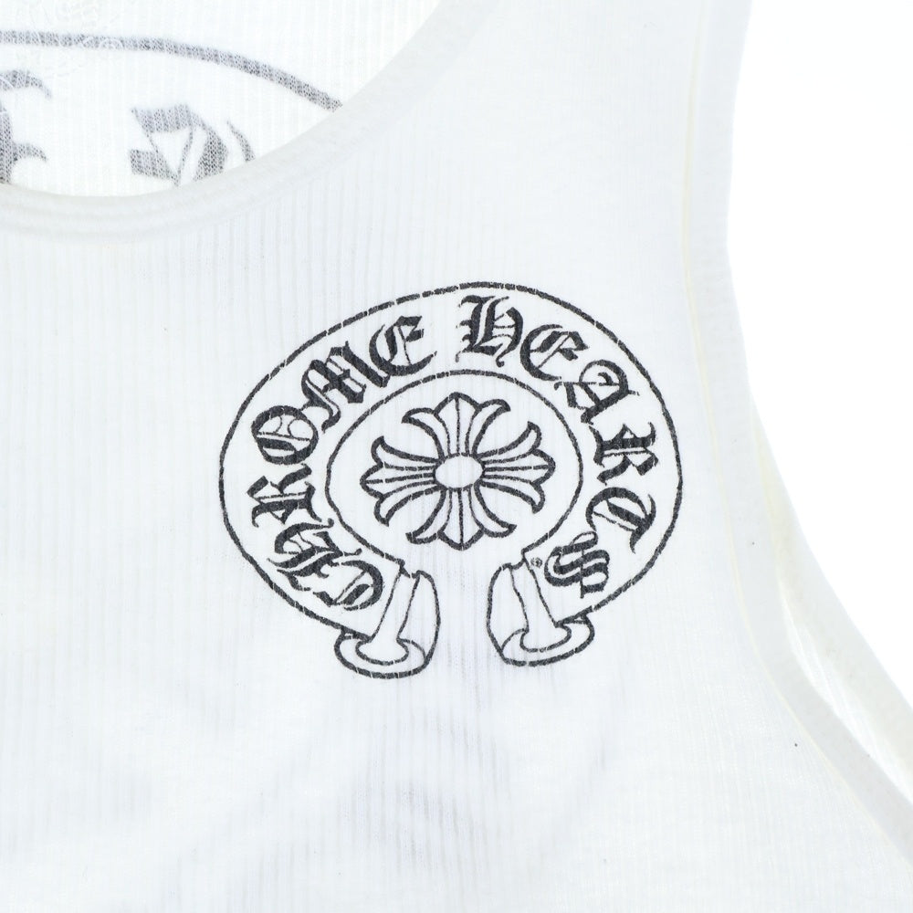CHROME HEARTS(クロムハーツ) ホースシュープリント リブタンクトップ ノースリーブカットソー ホワイト