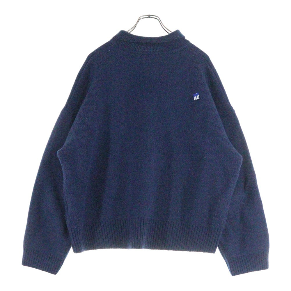 ADER ERROR(アーダーエラー) 19AW Dery pk knit ポロデザインニットセーター 19AFWKT02 ブルー