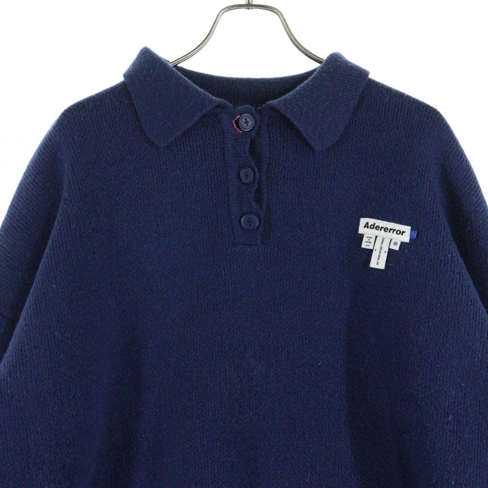 ADER ERROR(アーダーエラー) 19AW Dery pk knit ポロデザインニットセーター 19AFWKT02 ブルー