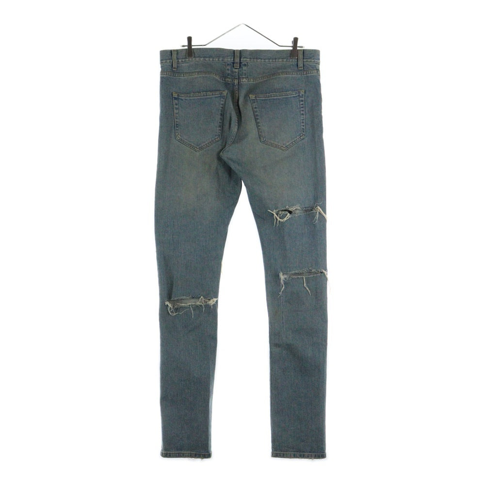 SAINT LAURENT PARIS(サンローランパリ) 15SS デストロイ加工クラッシュスキニーデニムパンツ 376911 Y837H インディゴブルー
