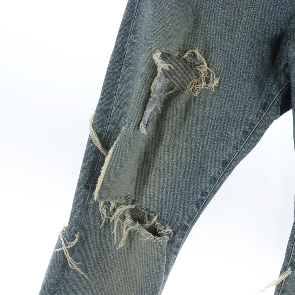 SAINT LAURENT PARIS(サンローランパリ) 15SS デストロイ加工クラッシュスキニーデニムパンツ 376911 Y837H インディゴブルー