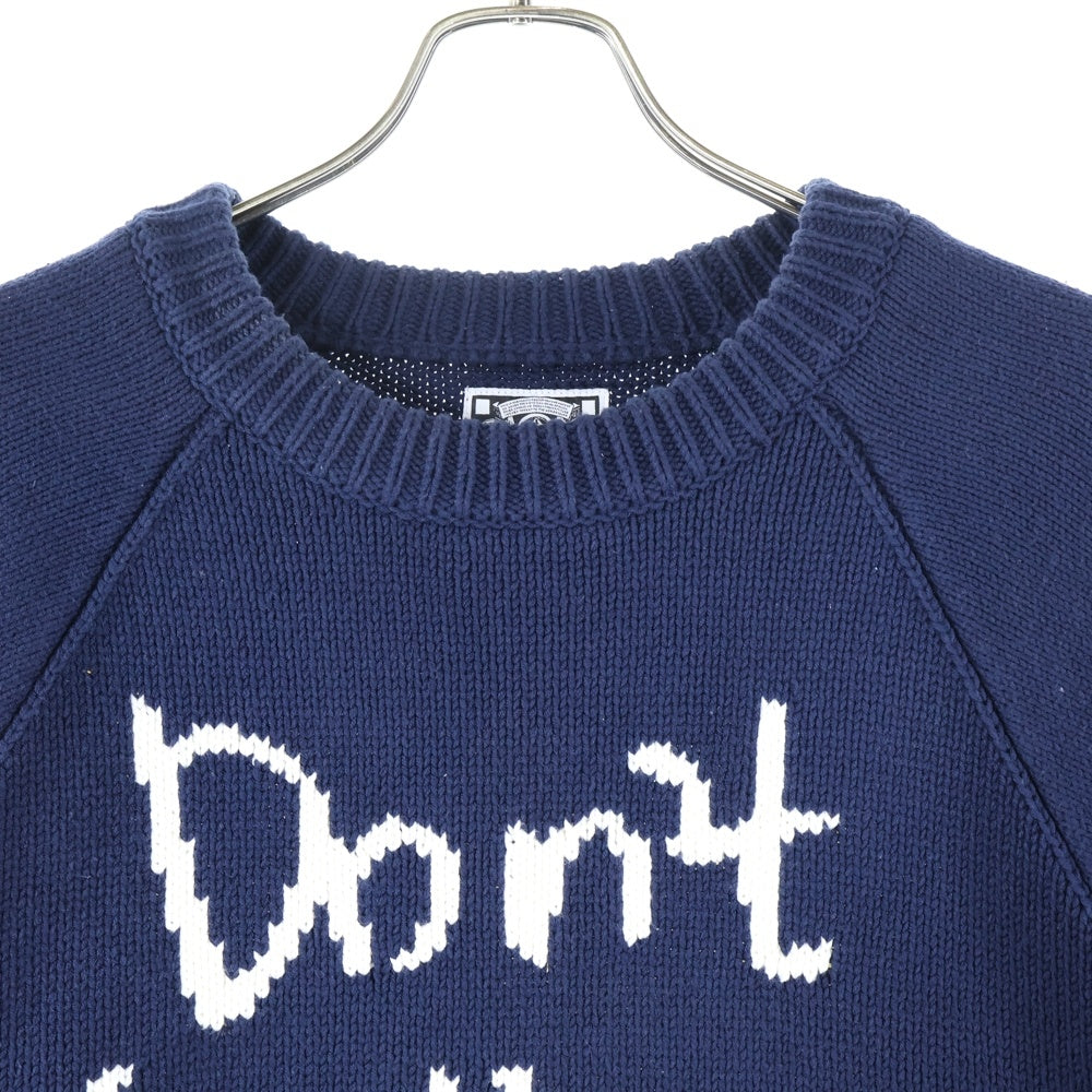 WASTED YOUTH(ウェイステッドユース) 23AW KNIT #1 グラフィックロゴニットセーター ネイビー