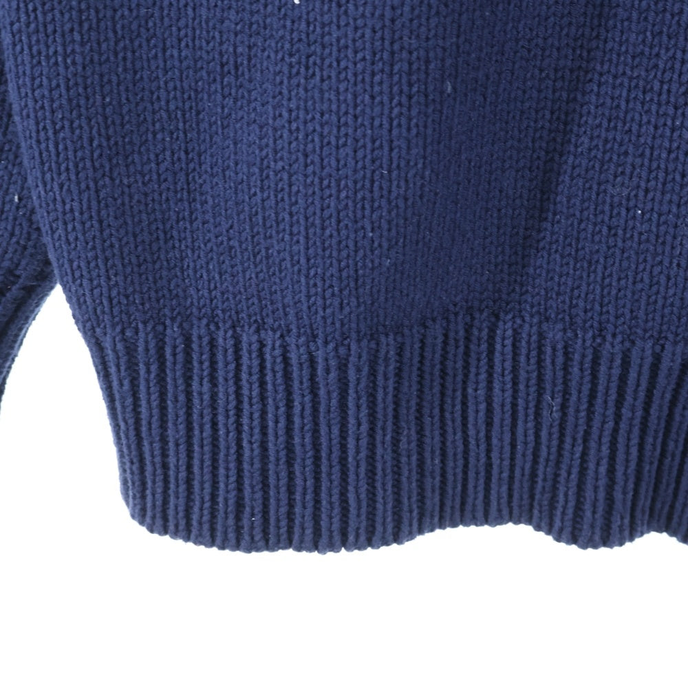 WASTED YOUTH(ウェイステッドユース) 23AW KNIT #1 グラフィックロゴニットセーター ネイビー