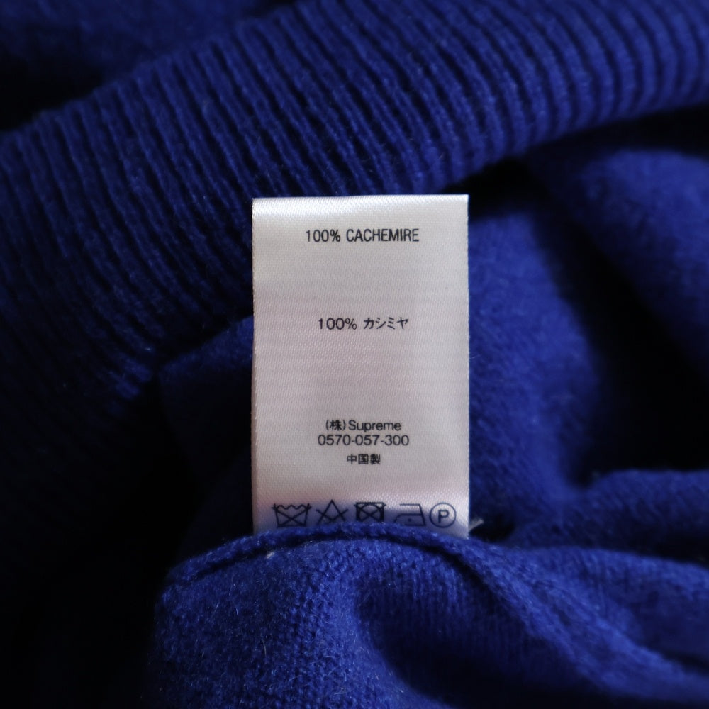 SUPREME(シュプリーム) 15AW Cashmere Sweater 刺繍デザイン カシミヤ ニット セーター ブルー