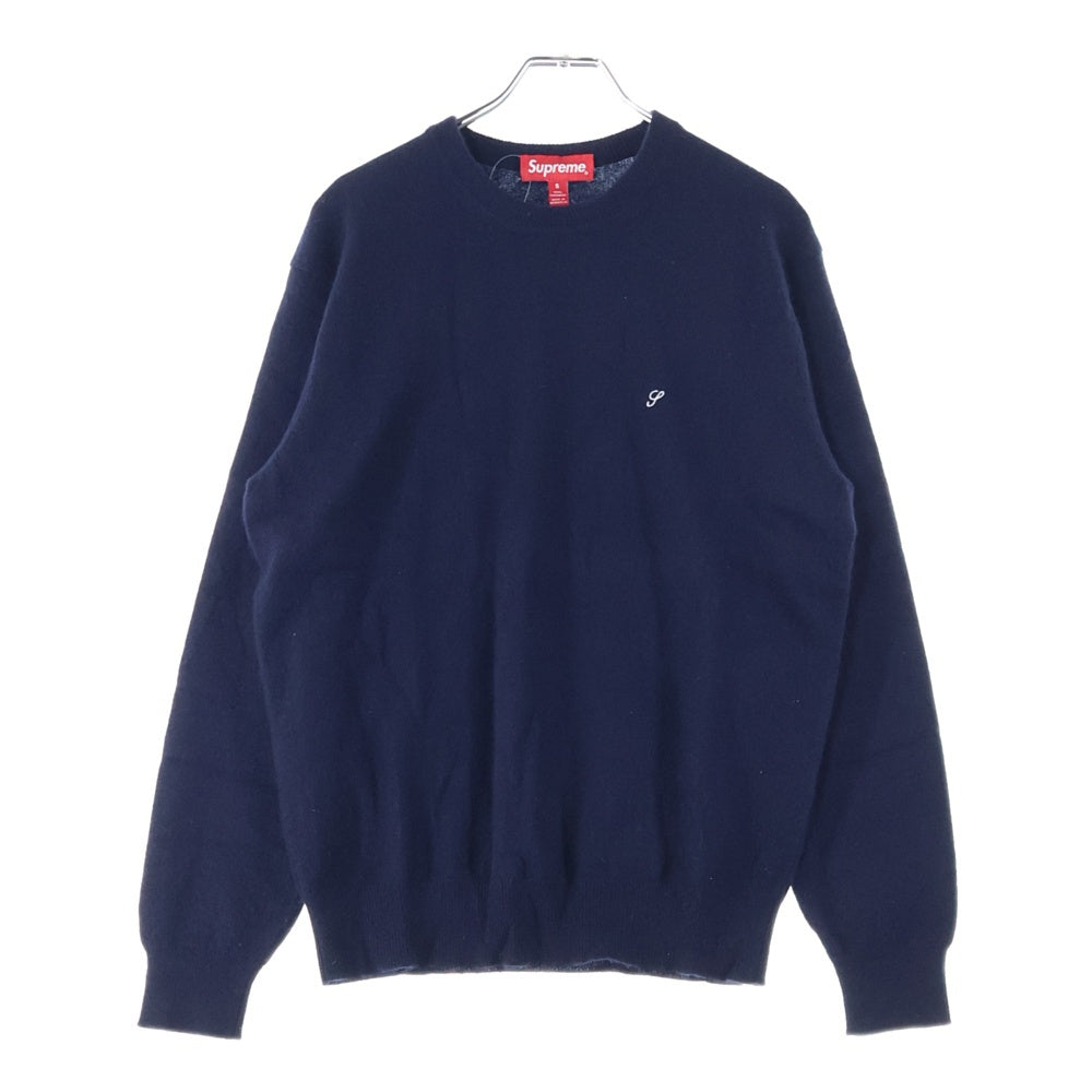 SUPREME(シュプリーム) 15AW Cashmere Sweater 刺?デザイン カシミヤ ニット セーター ブルー