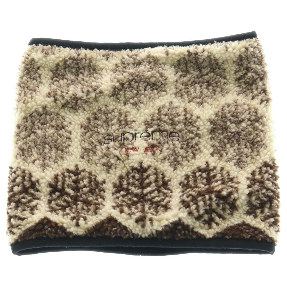 SUPREME(シュプリーム) 18AW Snowflake Neck Gaiter 総柄フリース ネックウォーマー ブラウン