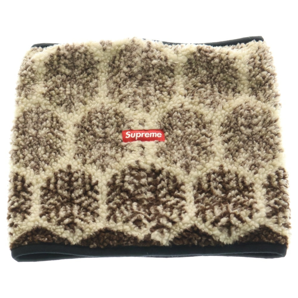 SUPREME(シュプリーム) 18AW Snowflake Neck Gaiter 総柄フリース ネックウォーマー ブラウン