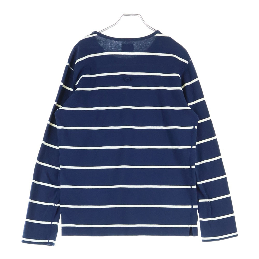 WTAPS(ダブルタップス) 14SS VASQUE L/S 141ATDT-CSM09 ボーダーデザイン クルーネック長袖Tシャツ ネイビー