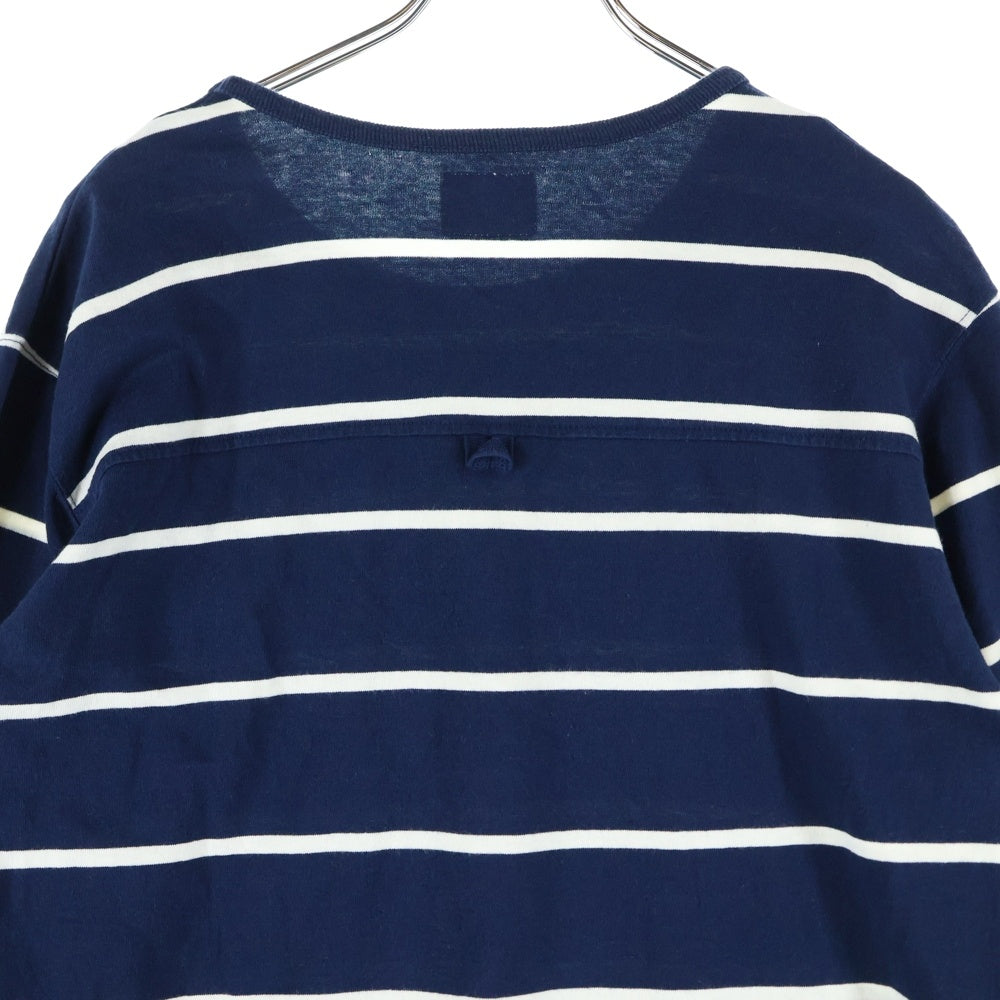 WTAPS(ダブルタップス) 14SS VASQUE L/S 141ATDT-CSM09 ボーダーデザイン クルーネック長袖Tシャツ ネイビー
