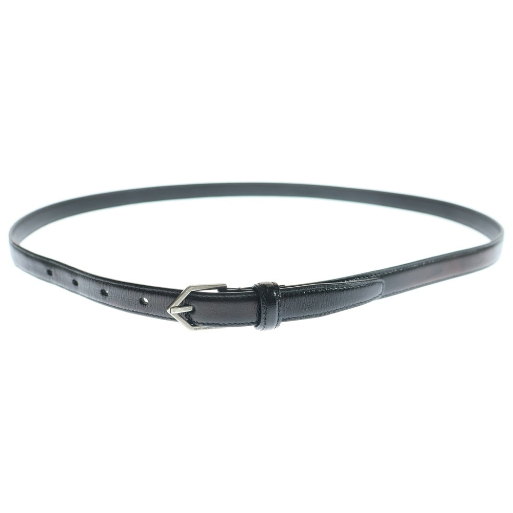 SAINT LAURENT PARIS(サンローランパリ) シルバーバックルナローベルト 482792 ブラック