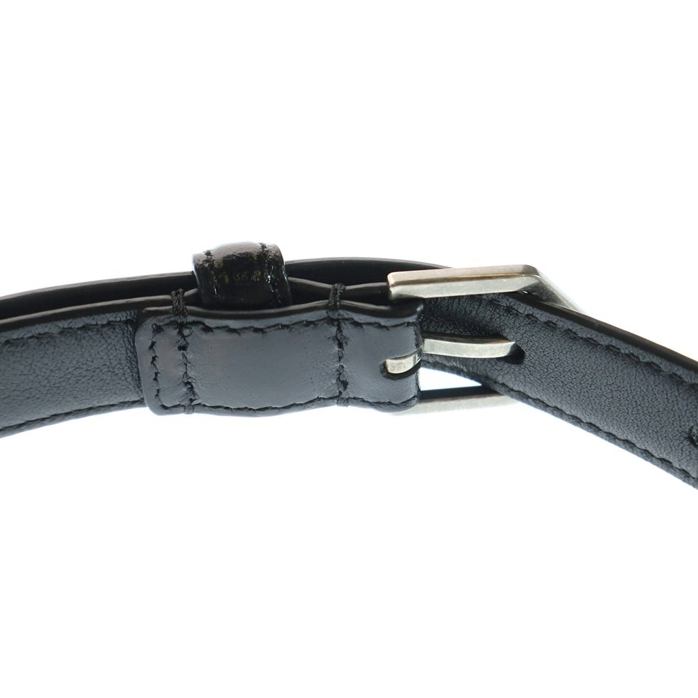 SAINT LAURENT PARIS(サンローランパリ) シルバーバックルナローベルト 482792 ブラック