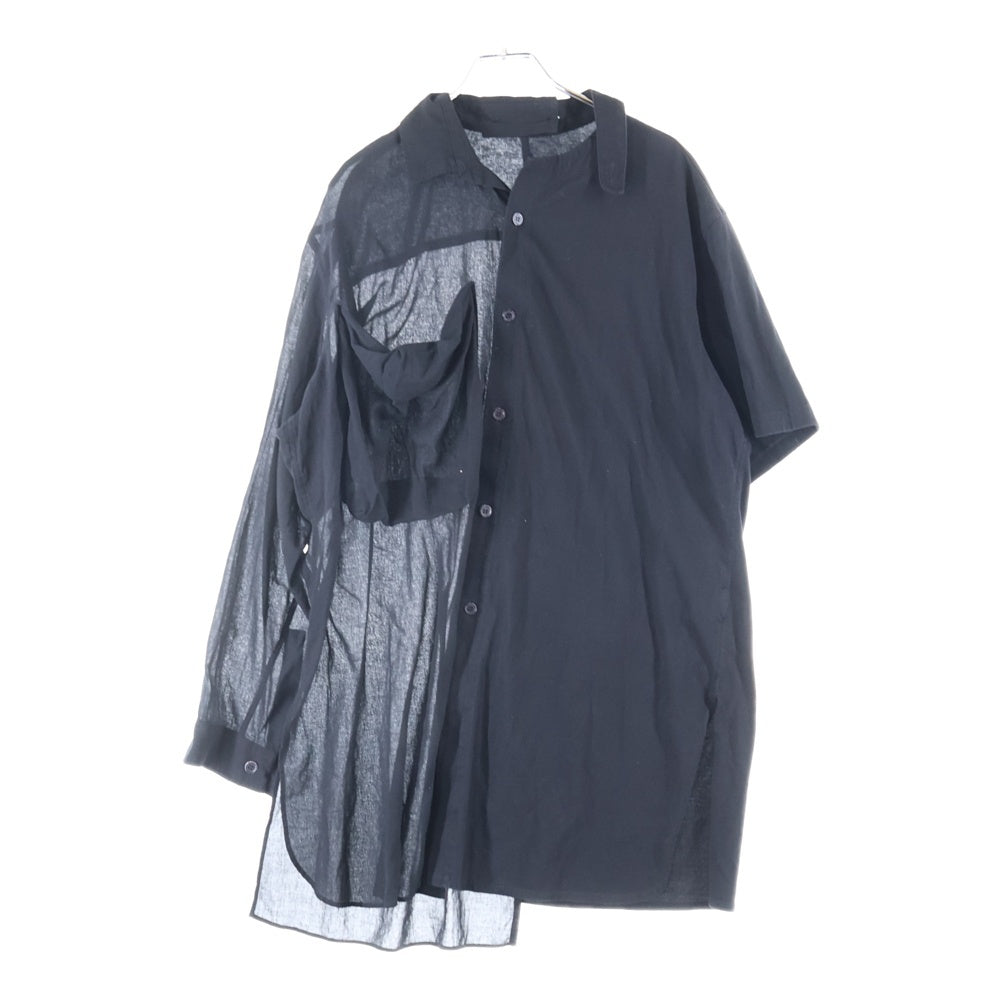 Yohji Yamamoto FEMME(ヨウジヤマモトファム) 22SS アシンメトリーデザイン シャツ FG-B06-829 ブラック