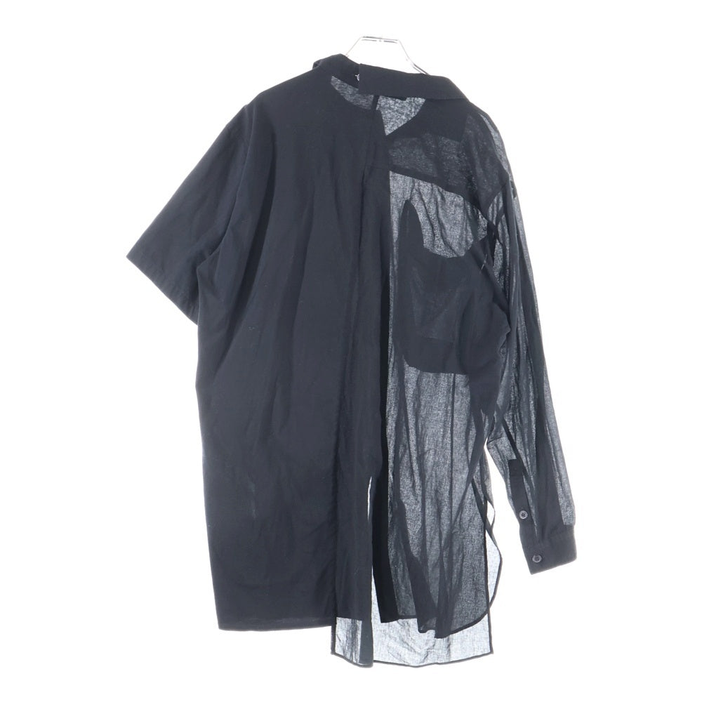 Yohji Yamamoto FEMME(ヨウジヤマモトファム) 22SS アシンメトリーデザイン シャツ FG-B06-829 ブラック