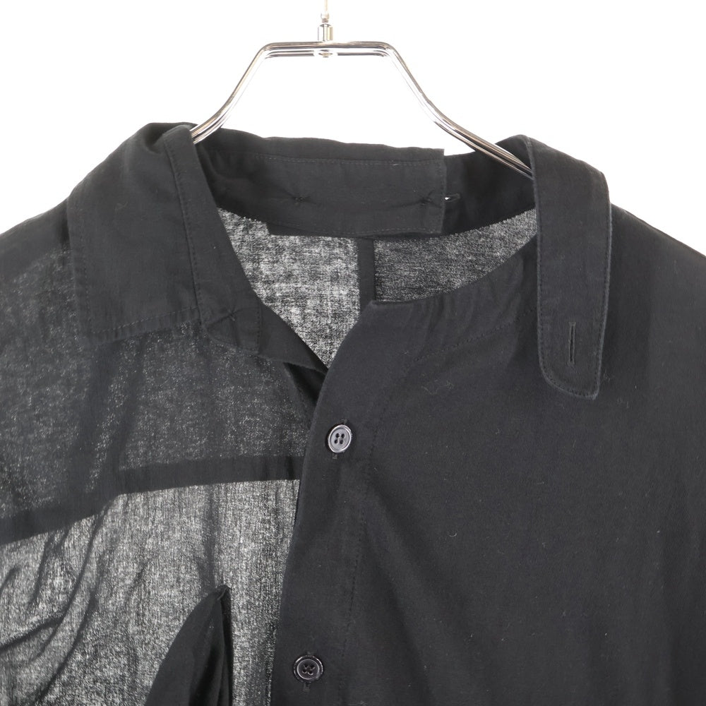 Yohji Yamamoto FEMME(ヨウジヤマモトファム) 22SS アシンメトリーデザイン シャツ FG-B06-829 ブラック