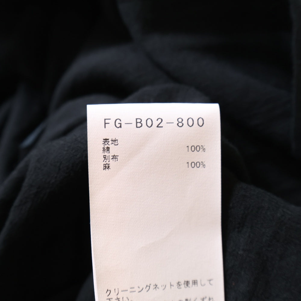Yohji Yamamoto FEMME(ヨウジヤマモトファム) フロントベルトデザイン 半袖シャツ FG-B02-800 ブラック