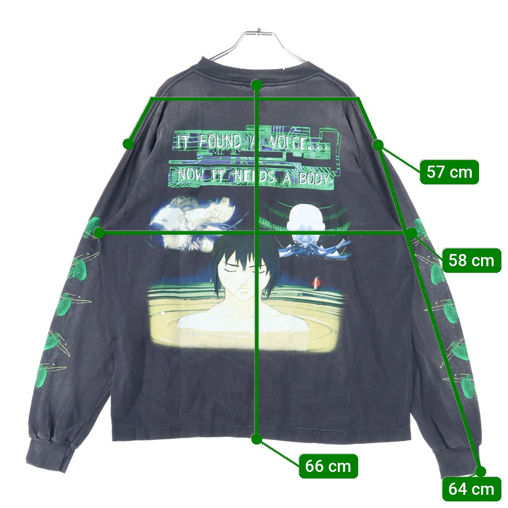 SAINT MICHAEL(セントマイケル) 24AW GS LS TEE GITS 攻殻機動隊プリント長袖Tシャツ SM-YS1-0000-C33 グレー