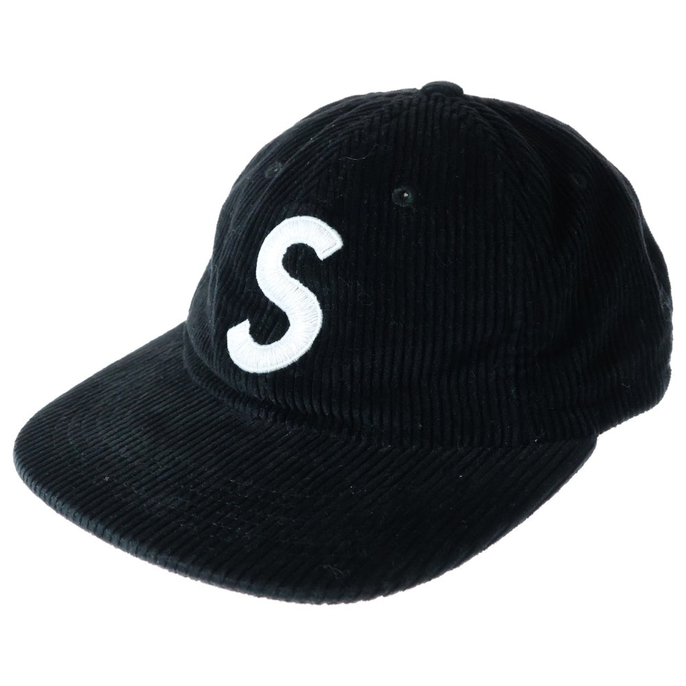 SUPREME(シュプリーム) 17SS Corduroy S Logo 6-Panel Cap コーデュロイ Sロゴ 6パネルキャップ 帽子 ブラック