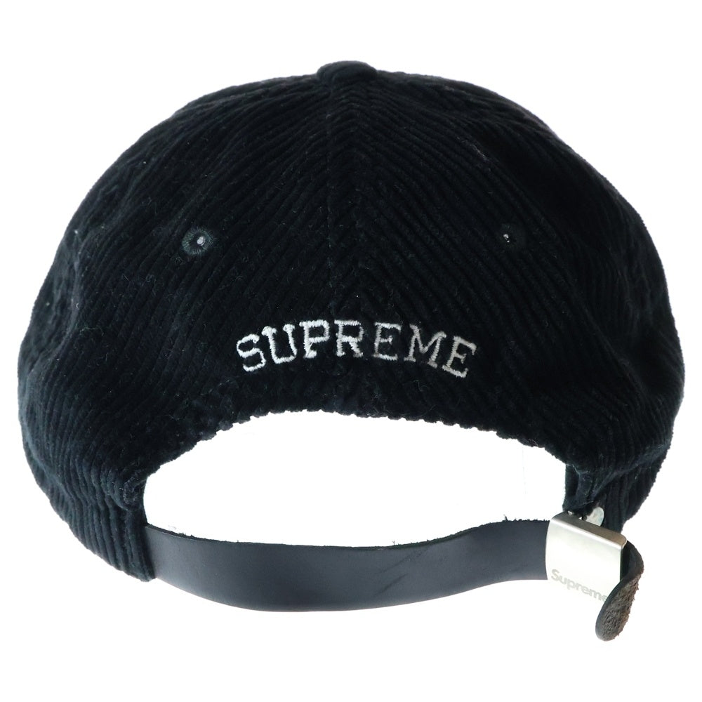 SUPREME(シュプリーム) 17SS Corduroy S Logo 6-Panel Cap コーデュロイ Sロゴ 6パネルキャップ 帽子 ブラック