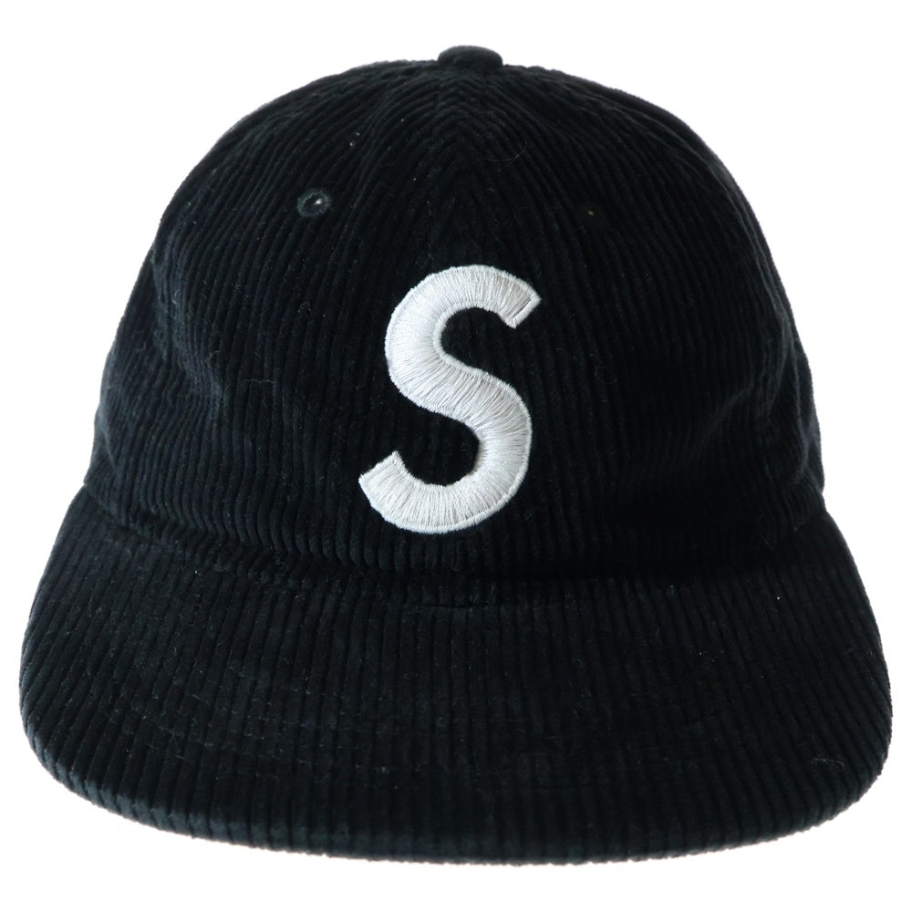 SUPREME(シュプリーム) 17SS Corduroy S Logo 6-Panel Cap コーデュロイ Sロゴ 6パネルキャップ 帽子 ブラック