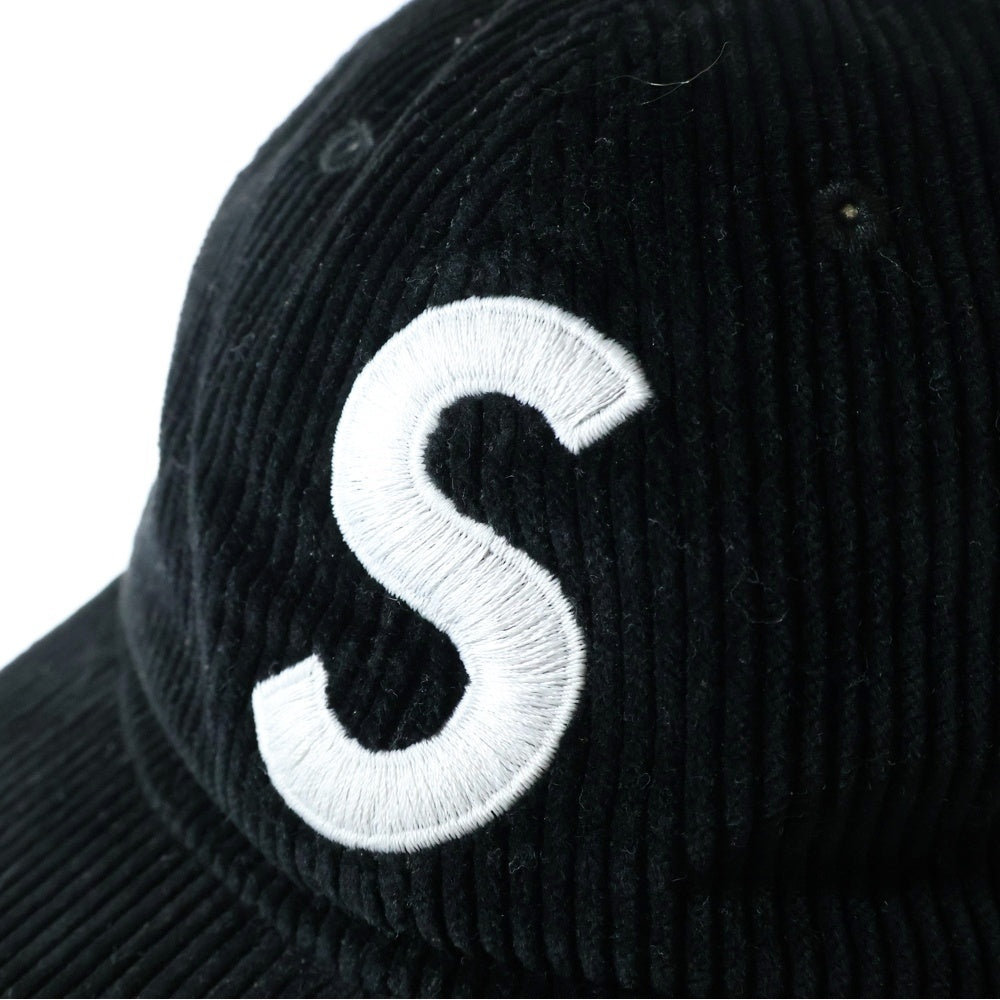 SUPREME(シュプリーム) 17SS Corduroy S Logo 6-Panel Cap コーデュロイ Sロゴ 6パネルキャップ 帽子 ブラック