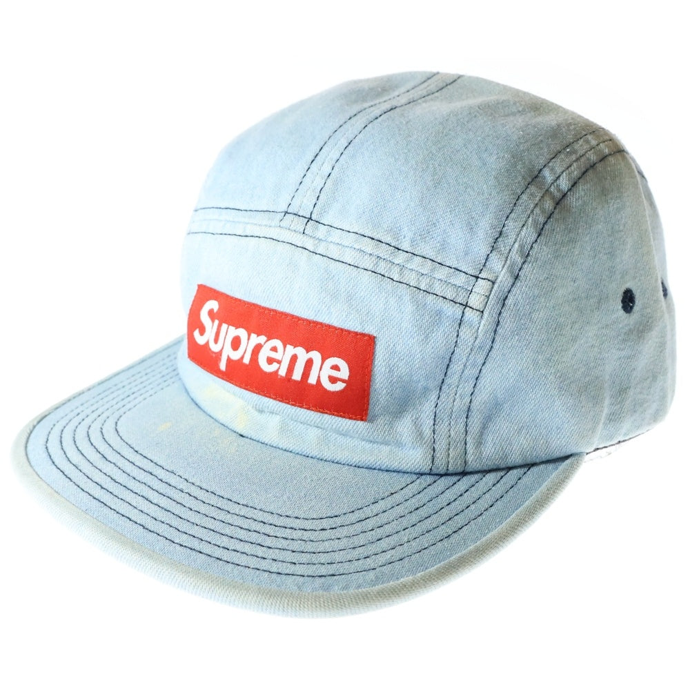 SUPREME(シュプリーム) 17SS Washed Chino Twill Camp Cap Denim ボックスロゴ ウォッシュドチノツイルキャンプキャップ デニム 帽子 ブルー
