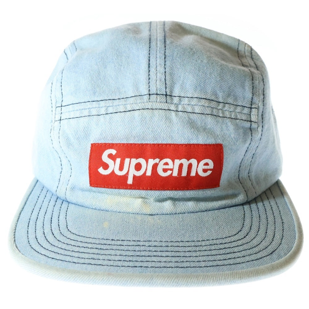 SUPREME(シュプリーム) 17SS Washed Chino Twill Camp Cap Denim ボックスロゴ ウォッシュドチノツイルキャンプキャップ デニム 帽子 ブルー