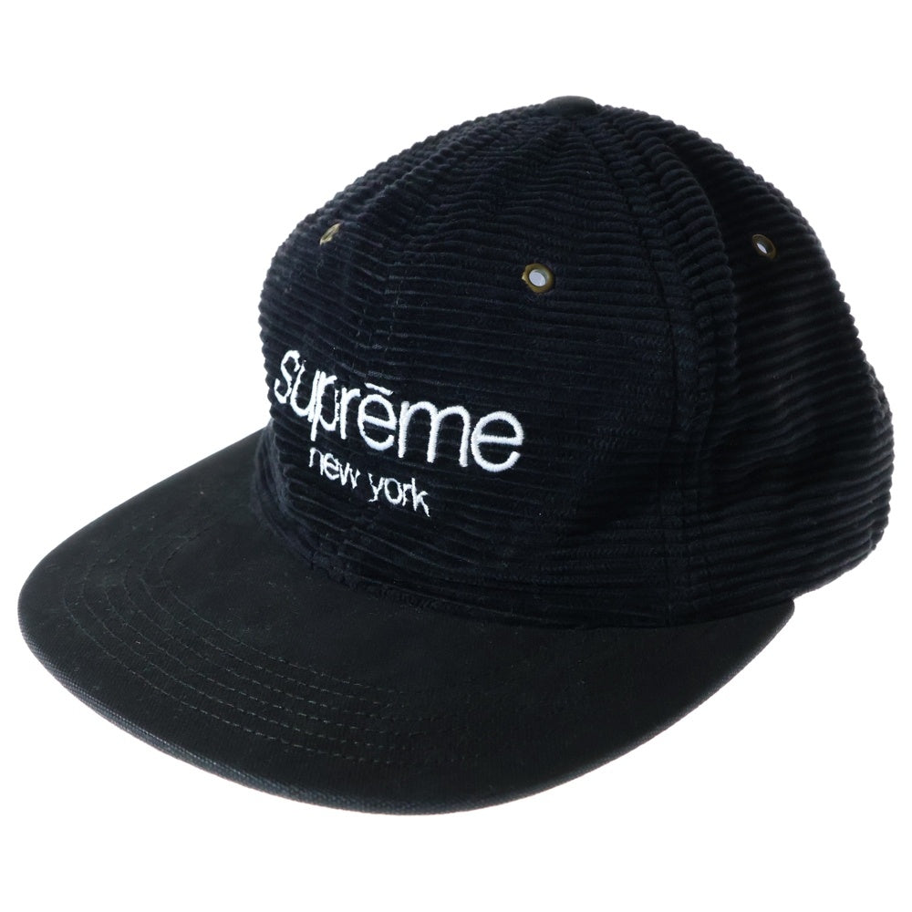 SUPREME(シュプリーム) 15AW Cord Classic Logo 6-Panel Cap コードクラシックロゴ 6パネルキャップ 帽子 ブラック