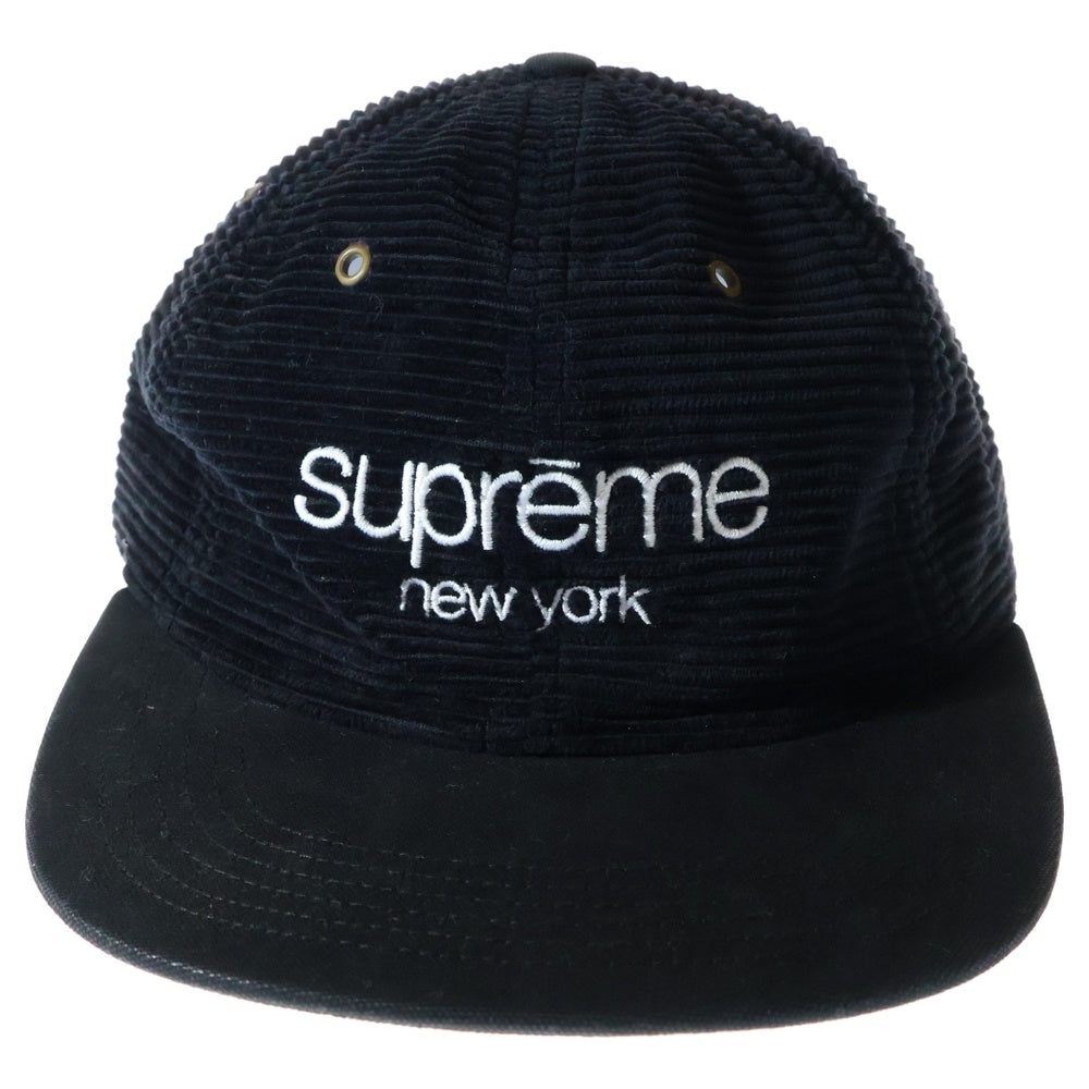 SUPREME(シュプリーム) 15AW Cord Classic Logo 6-Panel Cap コードクラシックロゴ 6パネルキャップ 帽子 ブラック
