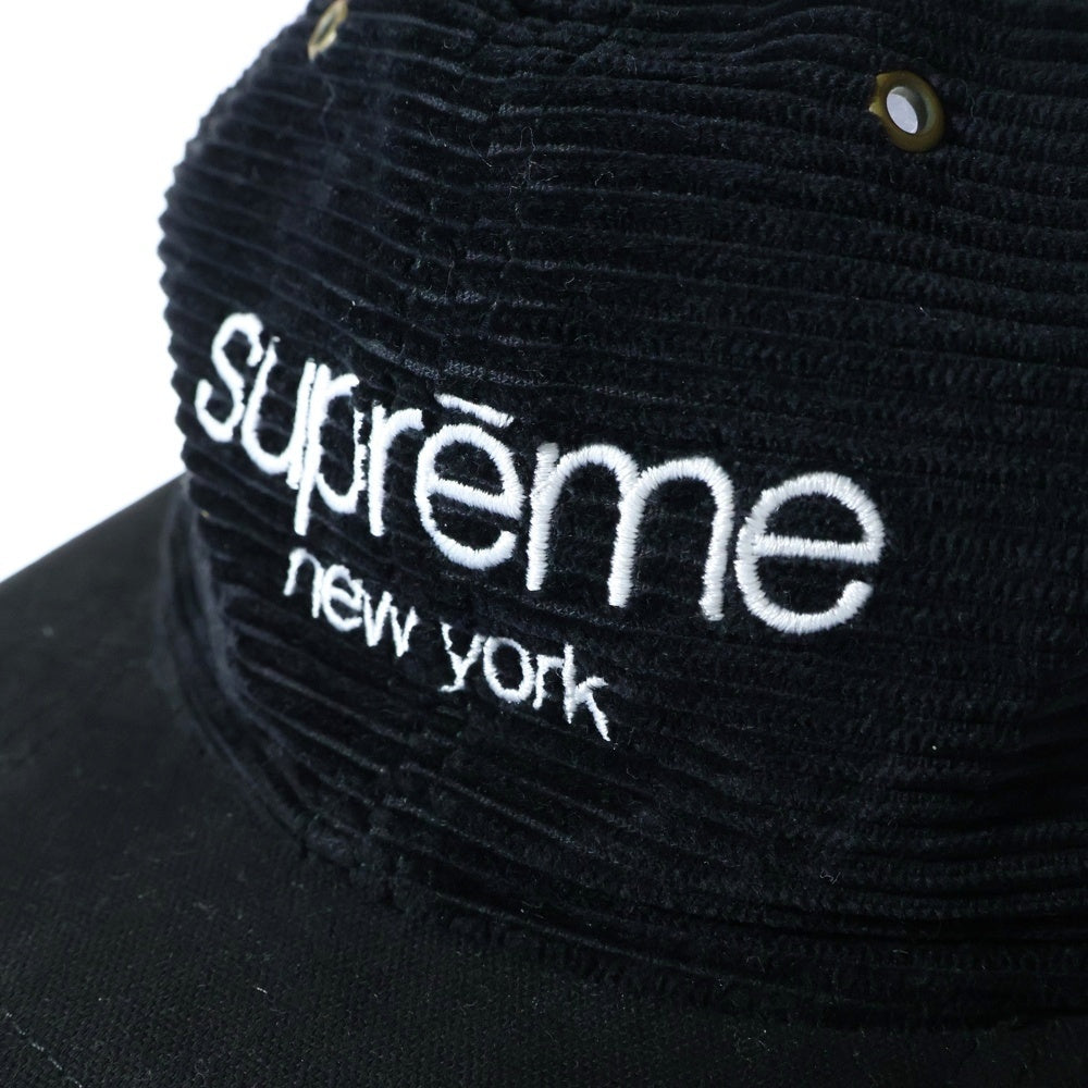 SUPREME(シュプリーム) 15AW Cord Classic Logo 6-Panel Cap コードクラシックロゴ 6パネルキャップ 帽子 ブラック