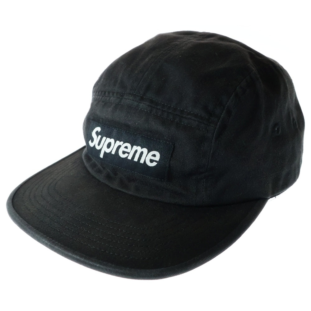SUPREME(シュプリーム) 18SS Washed Chino Twill Camp Cap ボックスロゴ ウォッシュドチノツイルキャンプキャップ 帽子 ブラック