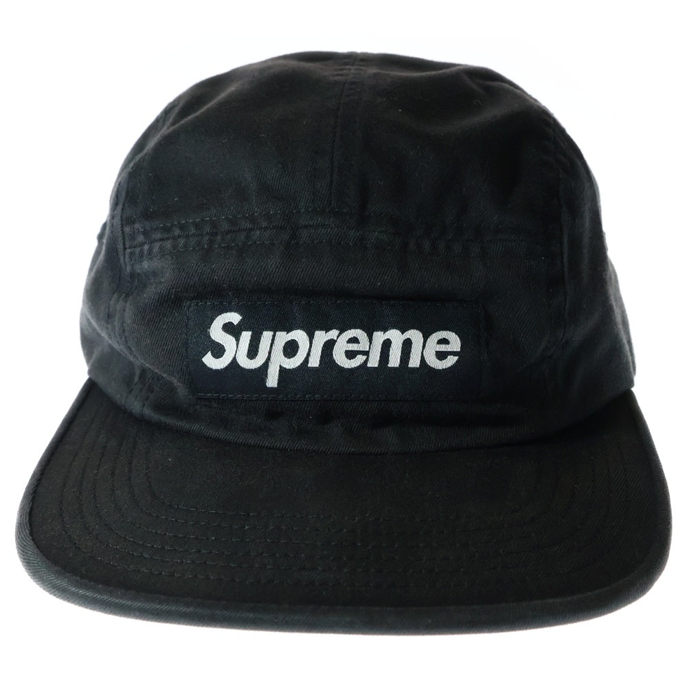 SUPREME(シュプリーム) 18SS Washed Chino Twill Camp Cap ボックスロゴ ウォッシュドチノツイルキャンプキャップ 帽子 ブラック