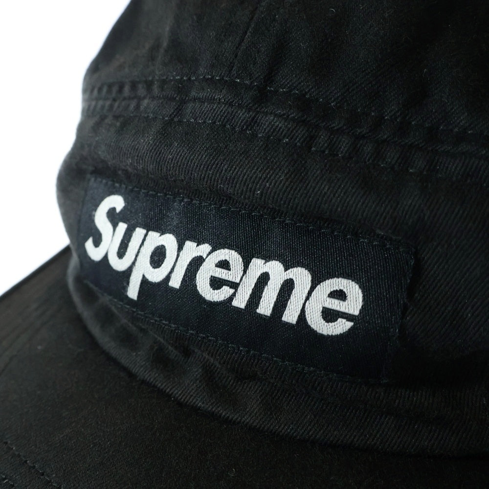 SUPREME(シュプリーム) 18SS Washed Chino Twill Camp Cap ボックスロゴ ウォッシュドチノツイルキャンプキャップ 帽子 ブラック