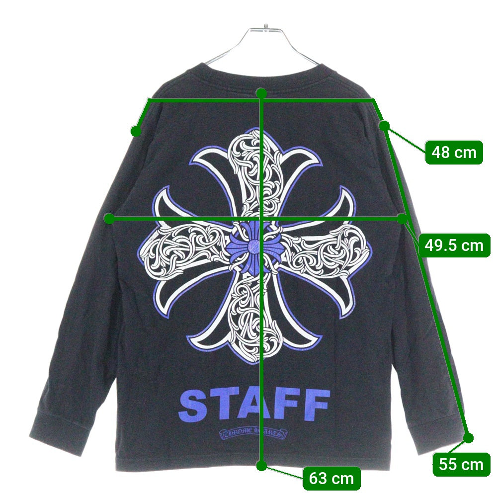 CHROME HEARTS(クロムハーツ) CH Stuff Uniform スタッフ限定 バックCHプラス プリント 長袖Tシャツ ブラック