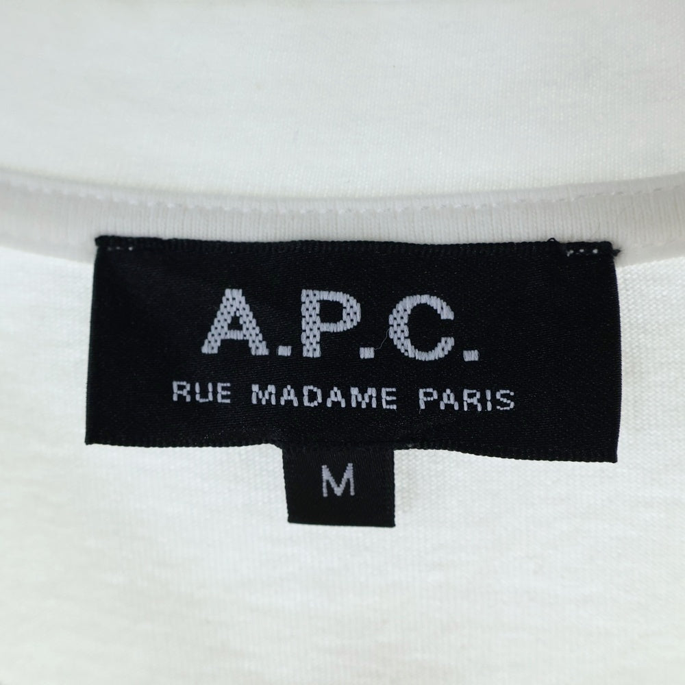 A.P.C(アーペーセー) PETITE RUE MADAME TEE 25082-1-93305 フロントロゴ刺繍 半袖Tシャツ カットソー ホワイト