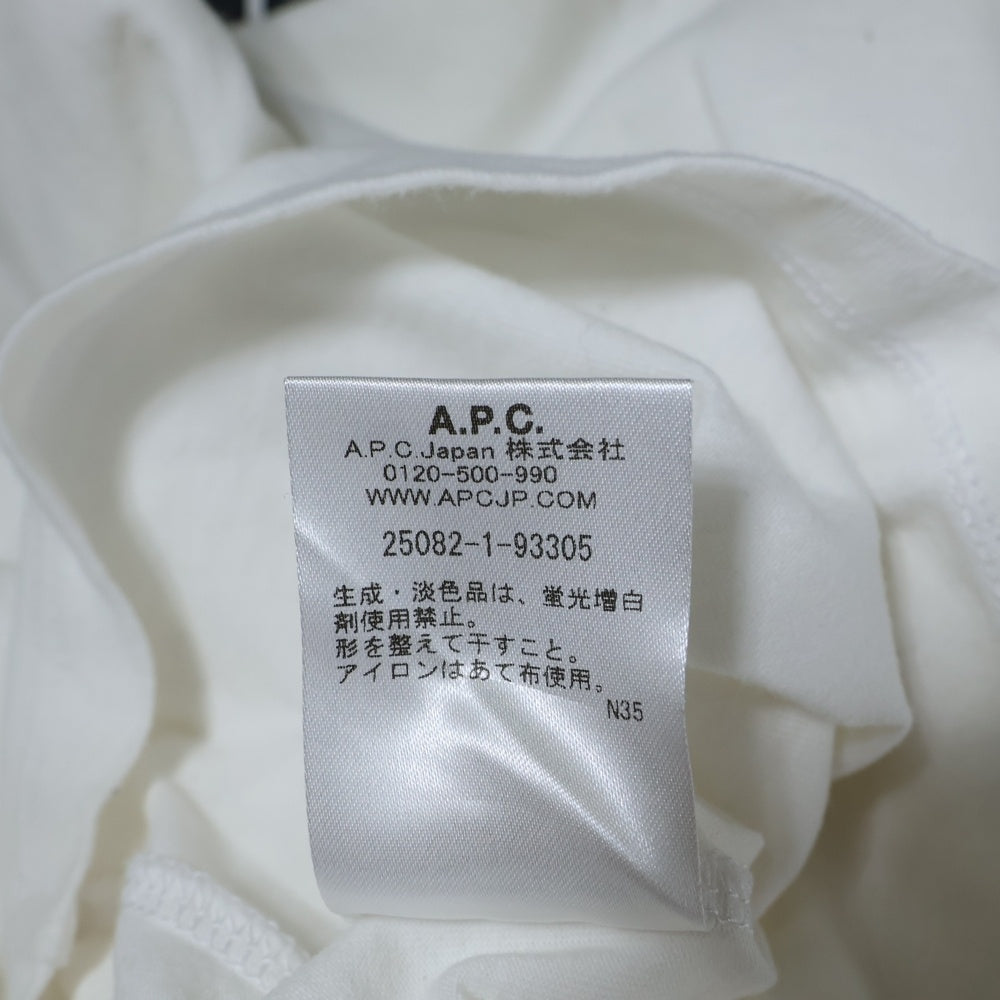 A.P.C(アーペーセー) PETITE RUE MADAME TEE 25082-1-93305 フロントロゴ刺繍 半袖Tシャツ カットソー ホワイト