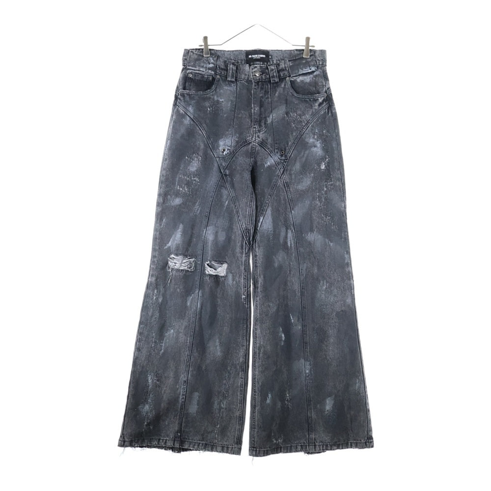 NO/FAITH STUDIOS(ノーフェイスストゥディオス) BLACK ARTISANAL DUNE DENIM ダメージ コーティング デニム パンツ ブラック