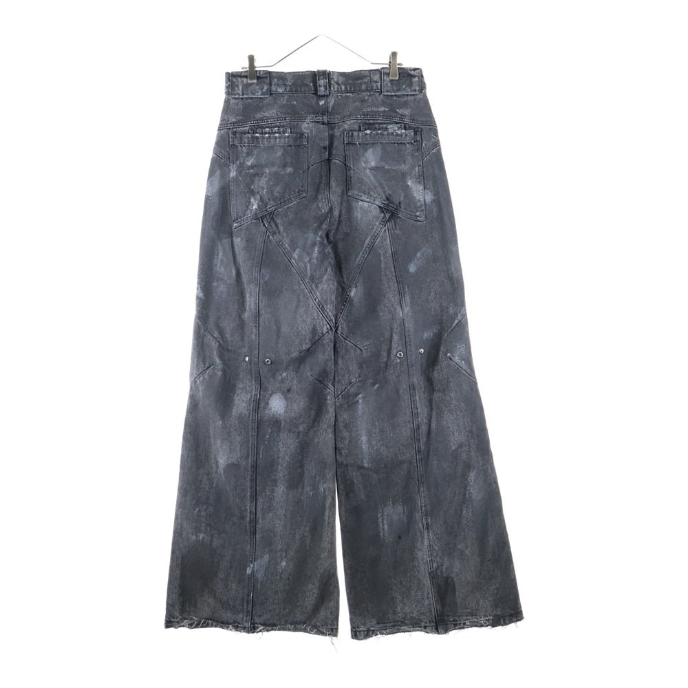NO/FAITH STUDIOS(ノーフェイスストゥディオス) BLACK ARTISANAL DUNE DENIM ダメージ コーティング デニム パンツ ブラック