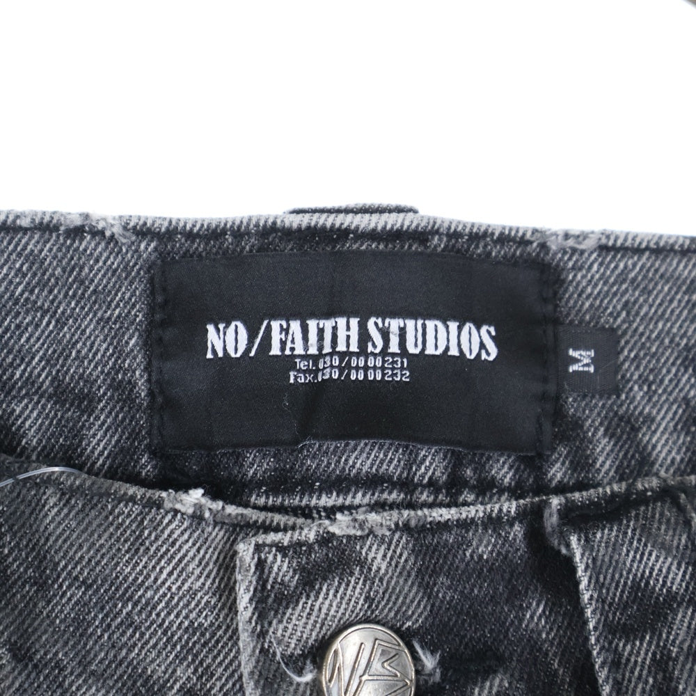 NO/FAITH STUDIOS(ノーフェイスストゥディオス) BLACK ARTISANAL DUNE DENIM ダメージ コーティング デニム パンツ ブラック