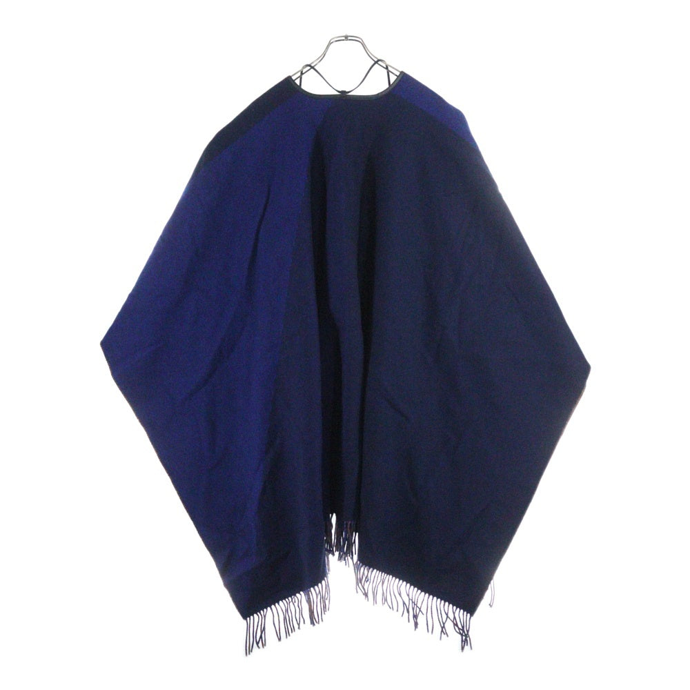 HERMES(エルメス) 22AW HIGHLANDS REVERSIBLE PONCHO ハイランド タッセル付きリバーシブルウールポンチョ ネイビー/ブラウン レディース