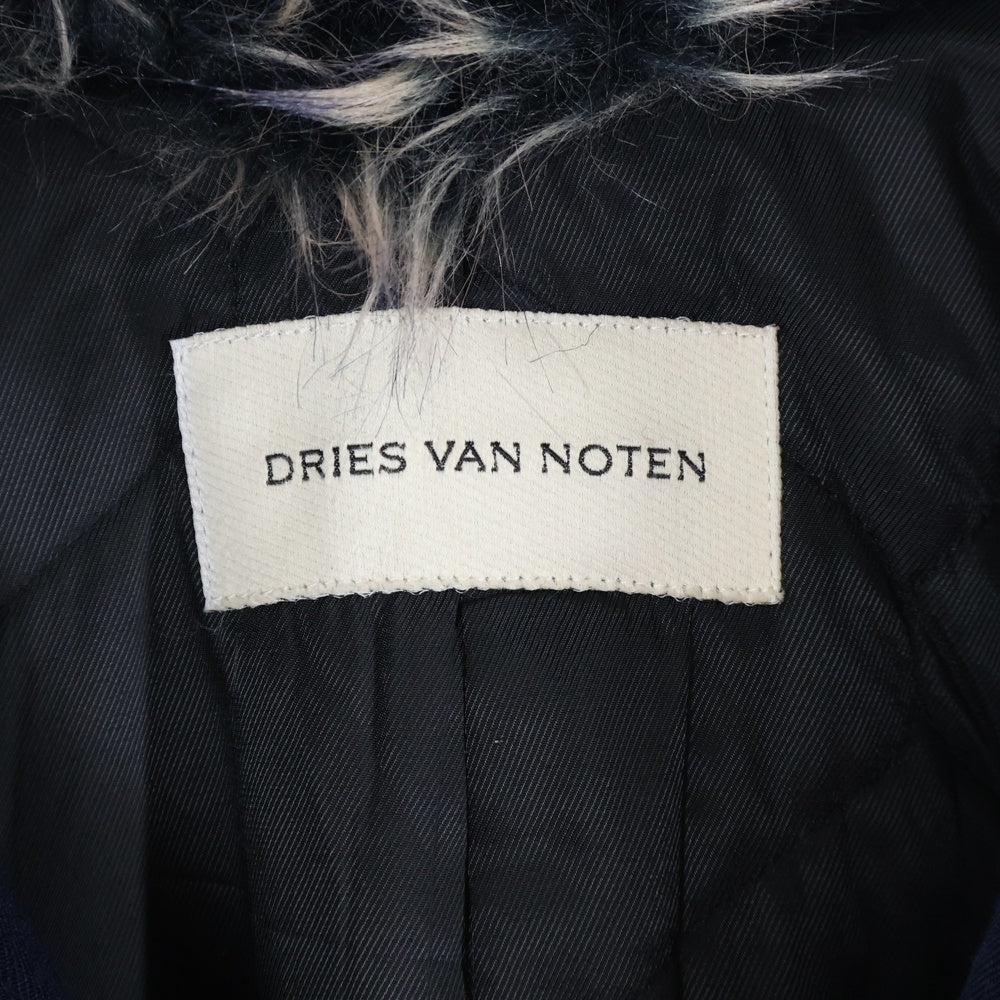 DRIES VAN NOTEN(ドリスヴァンノッテン) 24AW VERONA BIS FUR JACKET ヴェローナビス ファージャケット ウール ネイビー