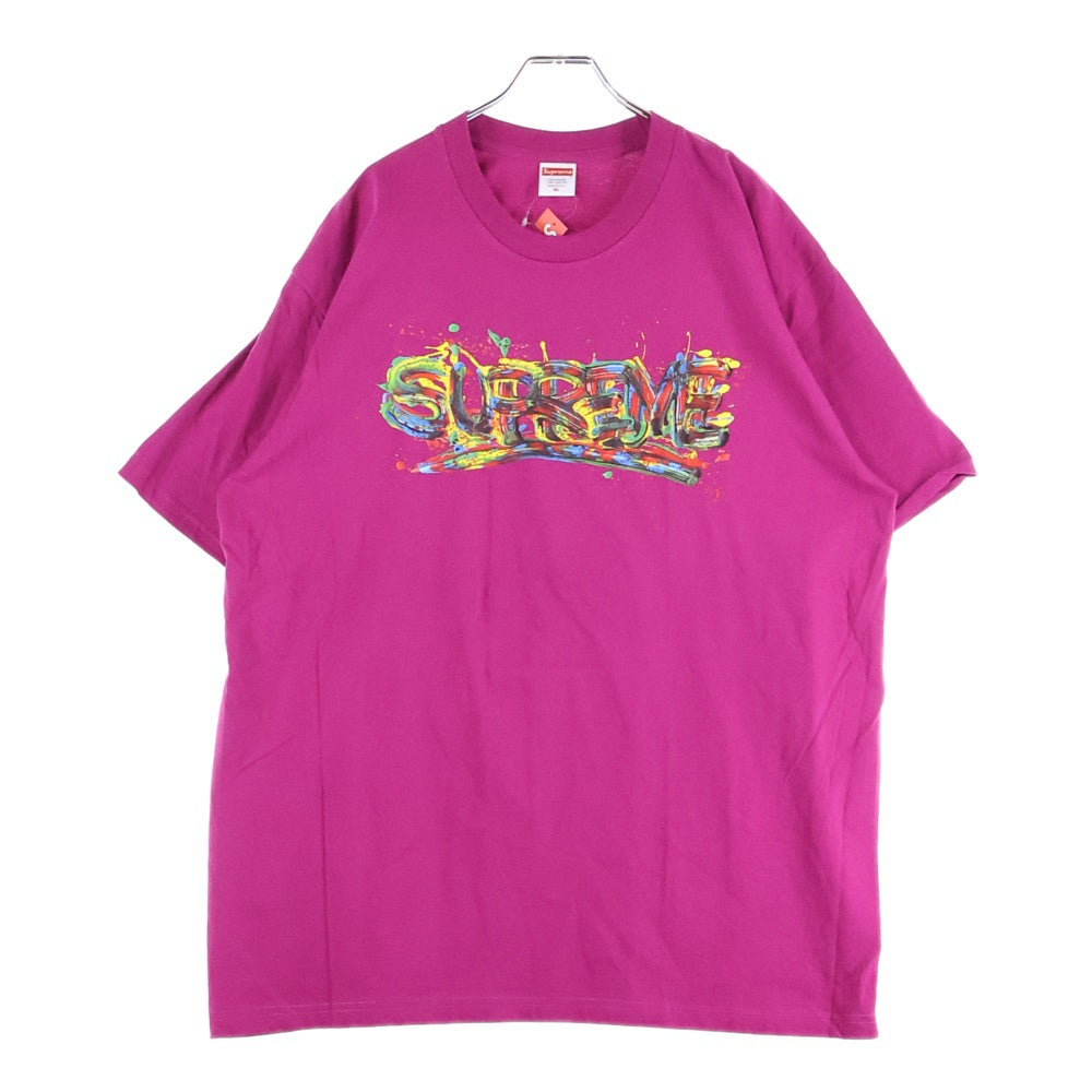 SUPREME(シュプリーム) 20SS Paint Logo Tee ペイント ロゴ 半袖Tシャツ カットソー パープル