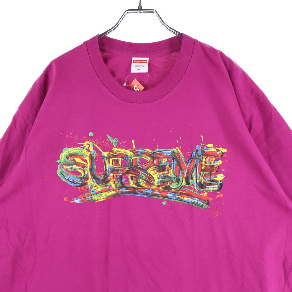 SUPREME(シュプリーム) 20SS Paint Logo Tee ペイント ロゴ 半袖Tシャツ カットソー パープル