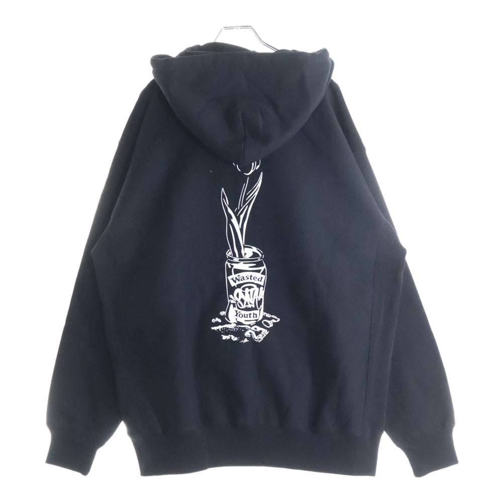 VERDY(ベルディ) ×CENTRAL CEE SYNA WORLD Wasted Youth Zip-up Hoodie セントラルシー シナワールド ジップアップ パーカー スウェット ブラック