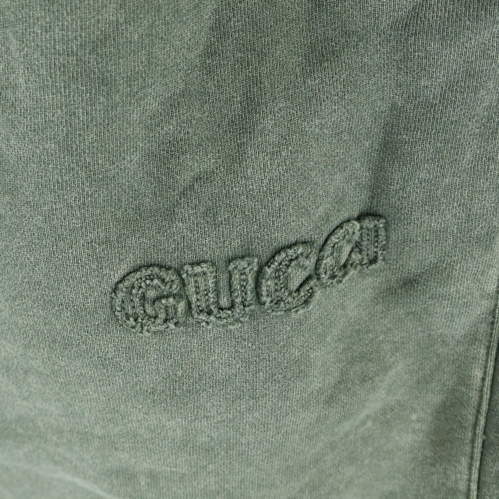 GUCCI(グッチ) Embroidered cotton basketball shorts ロゴ刺繡 コットンバスケット ショーツ ハーフパンツ グリーン